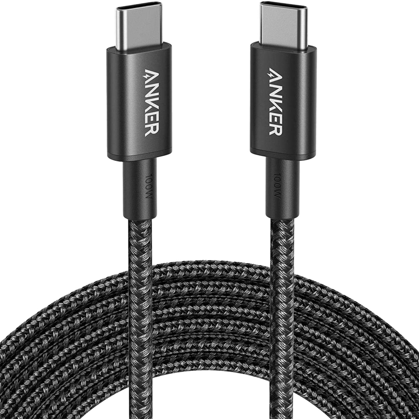Anker 735 Charger (Nano II 65W) and New Nylon USB-C to USB-C 100W Cable (10 ft)