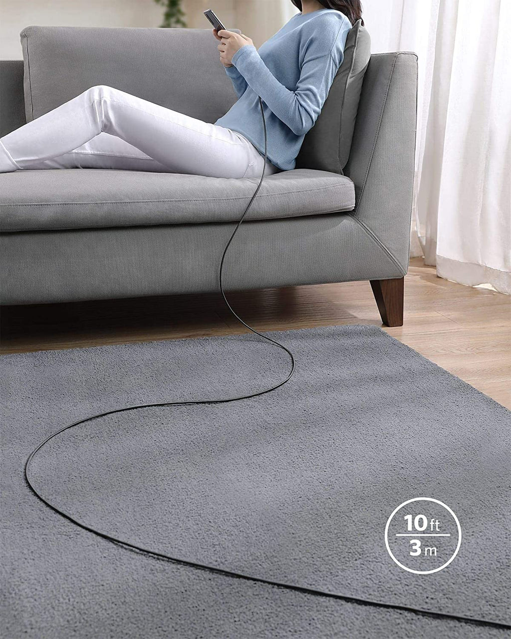 Anker 735 Charger (Nano II 65W) and New Nylon USB-C to USB-C 100W Cable (10 ft)