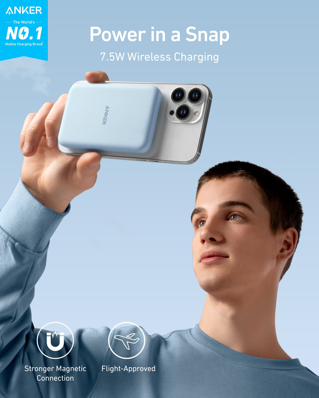 Anker wireless charger with magnetic connection for smartphone