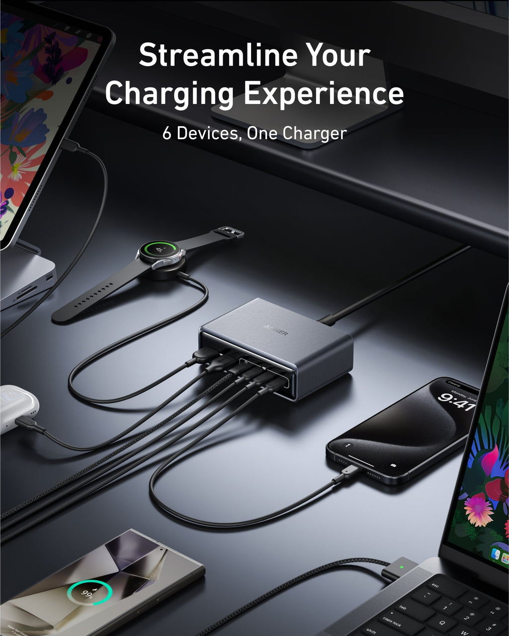 Anker Prime Power Bank (9.6K, 65W, Fusion) and Charger (200W, 6 Ports, GaN)