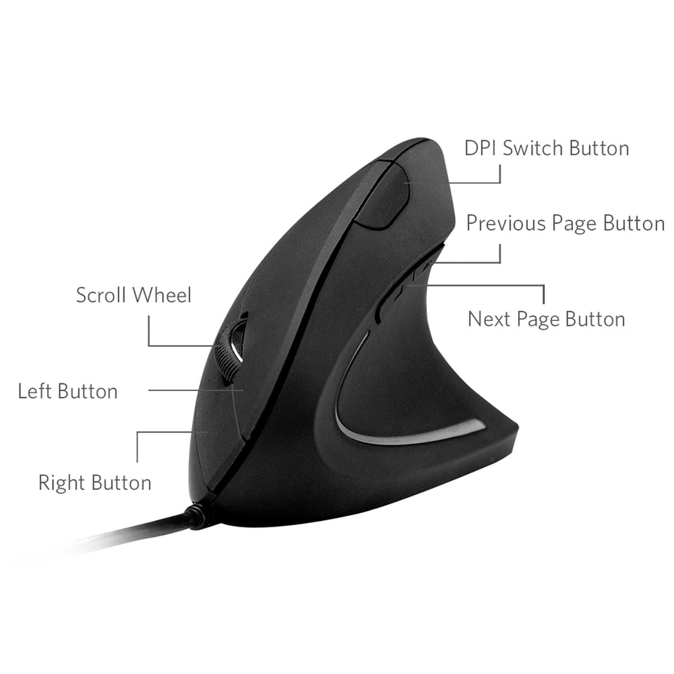 Refurbished Anker Ergonomic Optical USB Wired Vertical Mouse