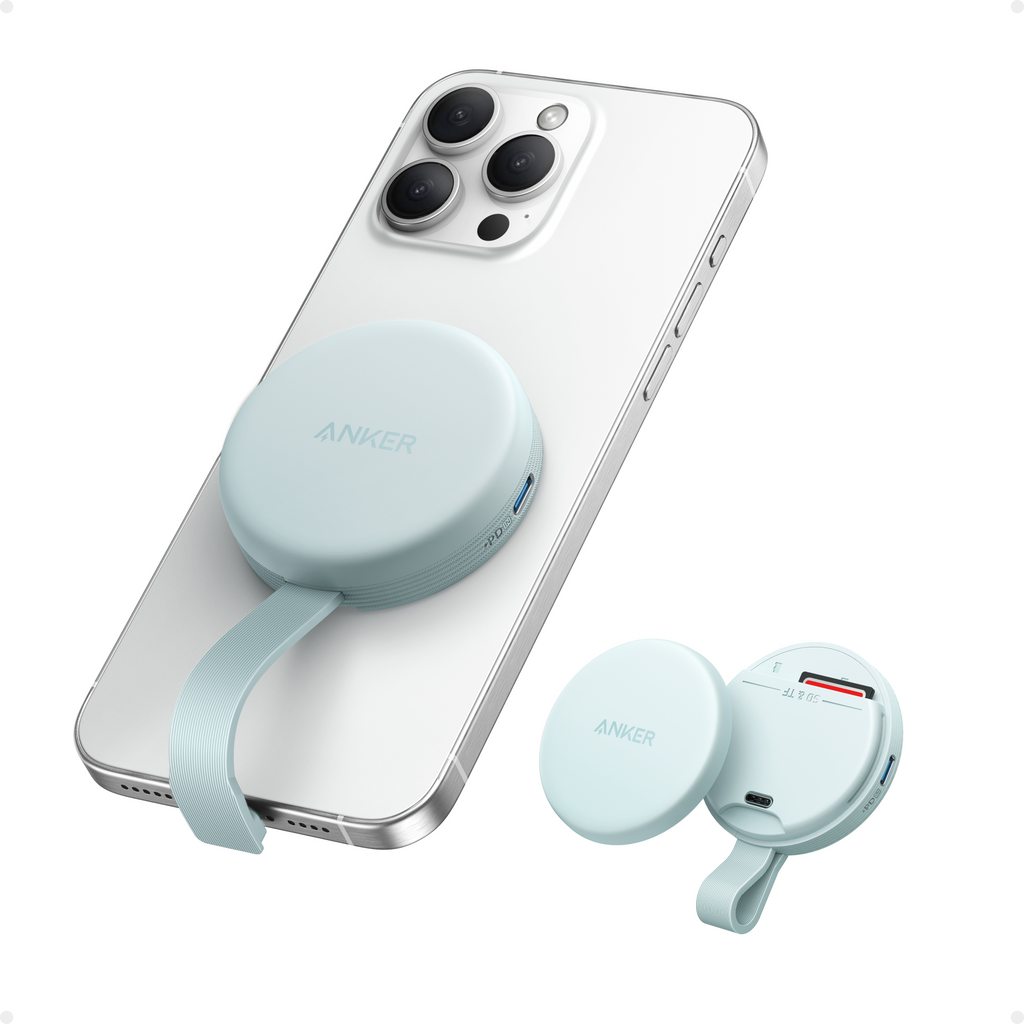 Anker with magnetic charging for iPhone and card storage