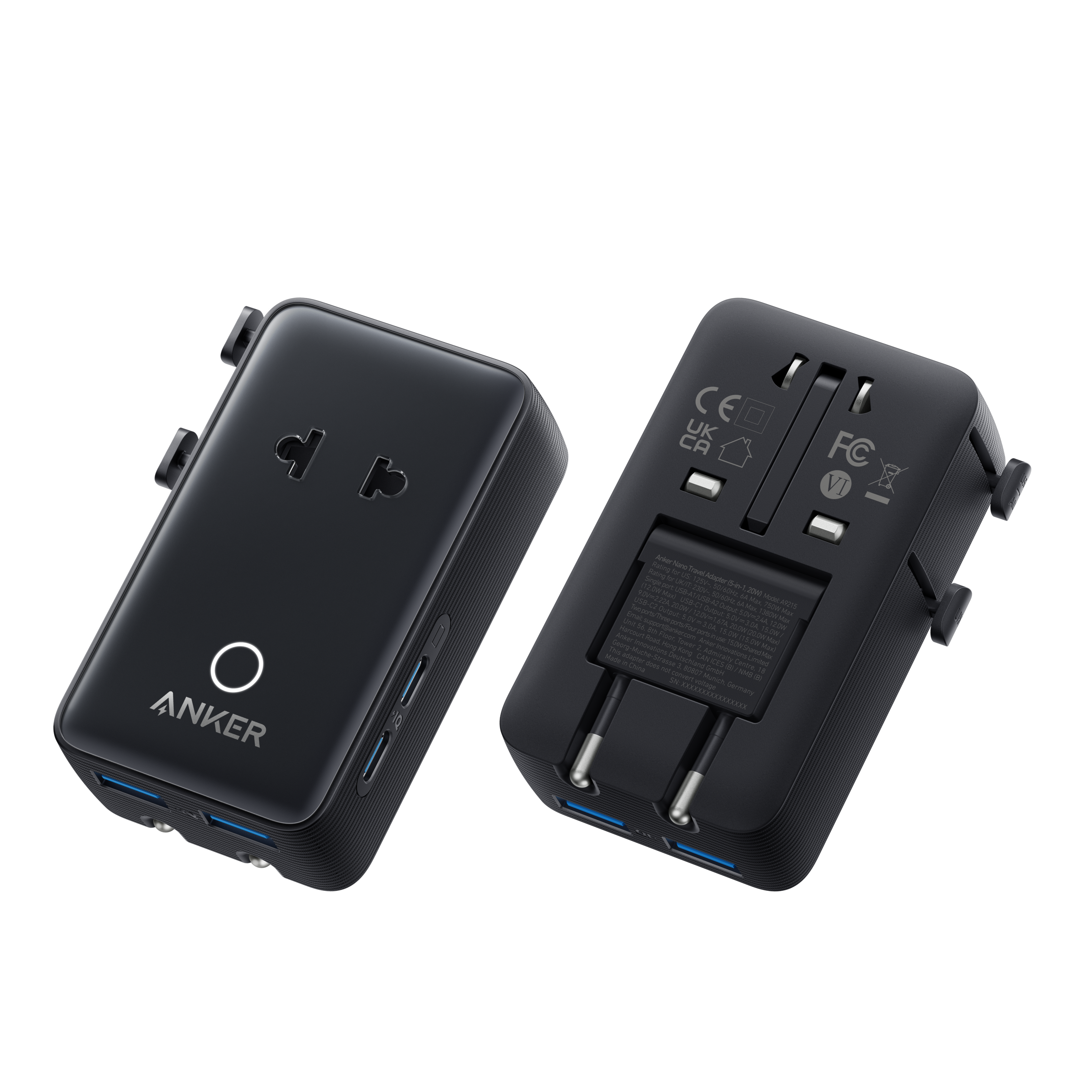 Nano Travel Adapter (5-in-1, 20W, 1-Pack)