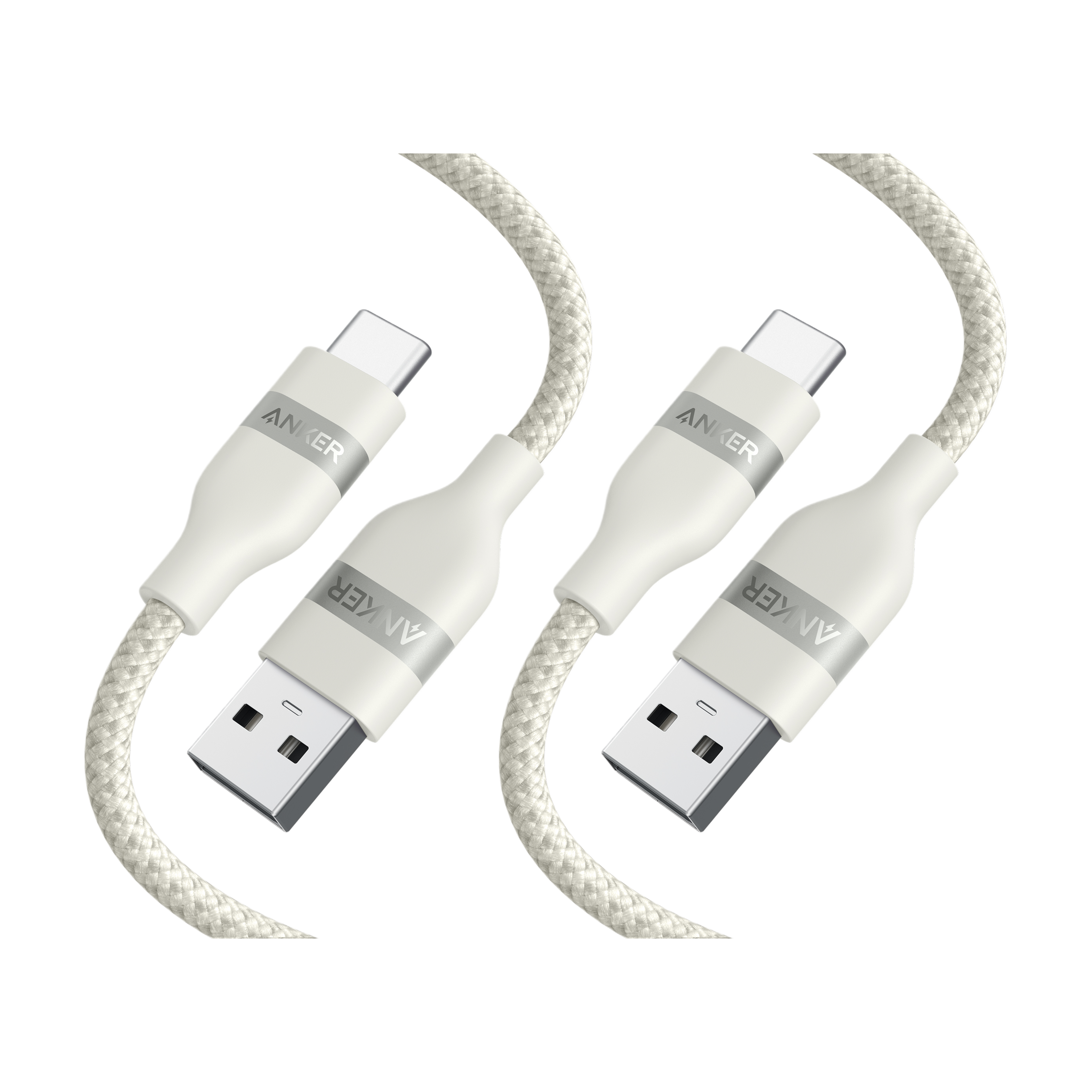 USB-A to USB-C Cable (3 ft, Upcycled-Braided)（2-Pack）