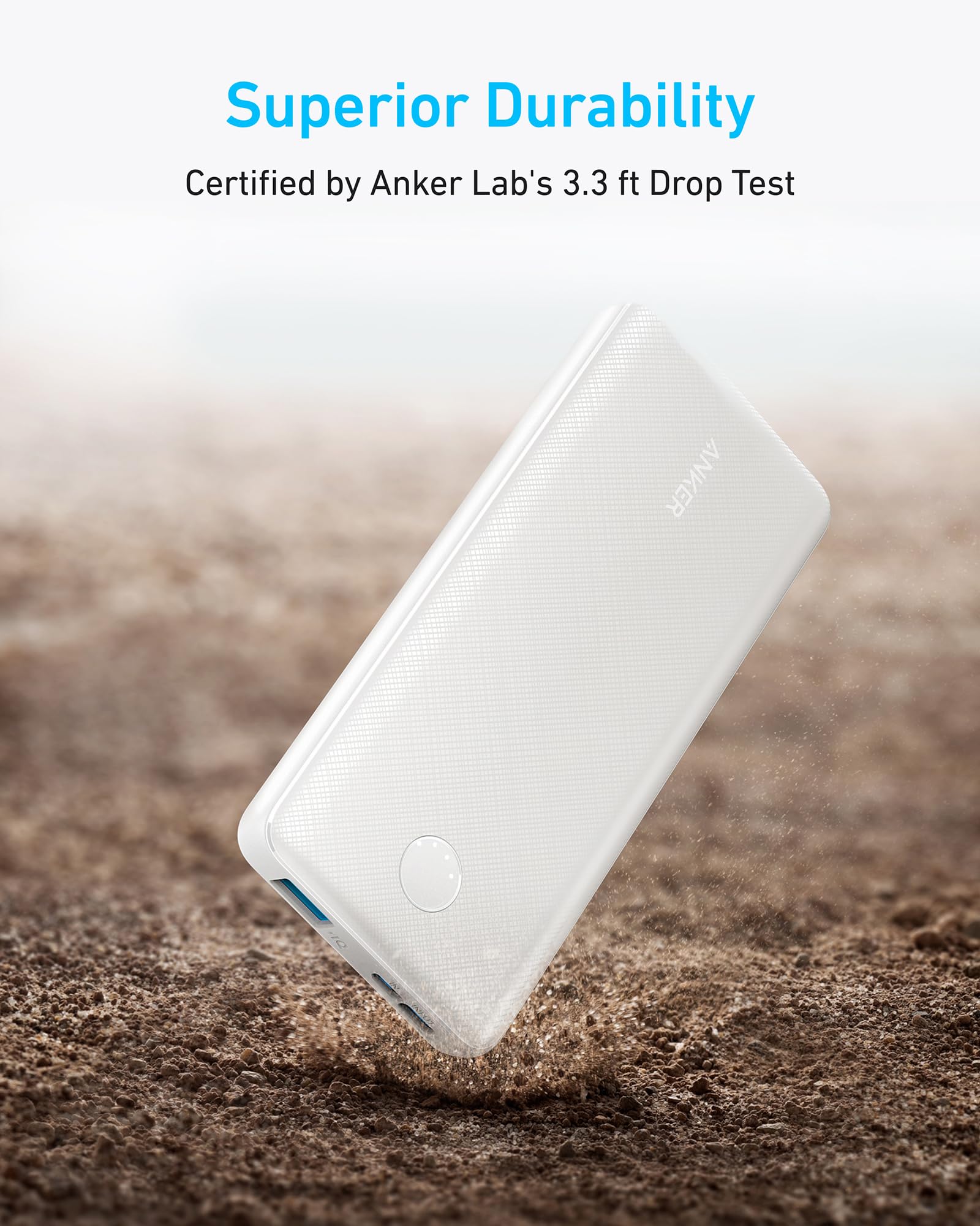 Anker power bank with drop-tested durability for outdoor use